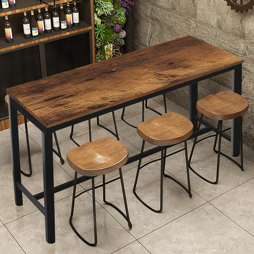 VEIKOUS Rectangular Bar Table 47“ High, Industrial Dining Table Tall Counter for Dining Room