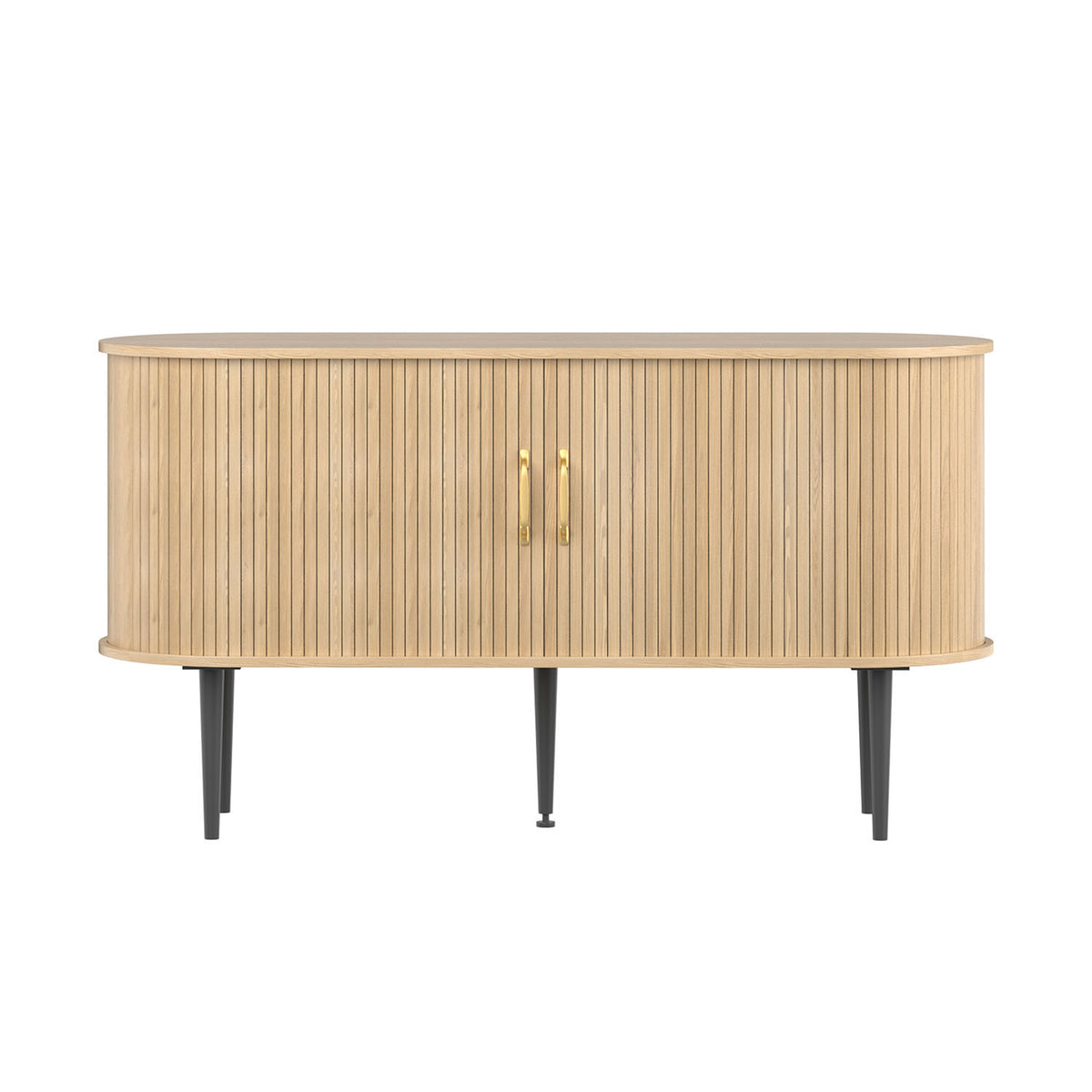 Wooden sideboard with slatted design