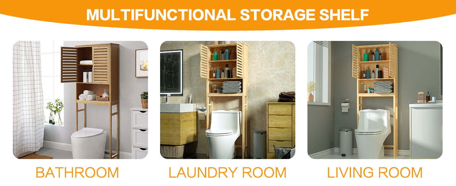 back of toilet organizer for bathrroom, laundry room, living room