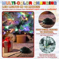 pencil christmas tree with lights