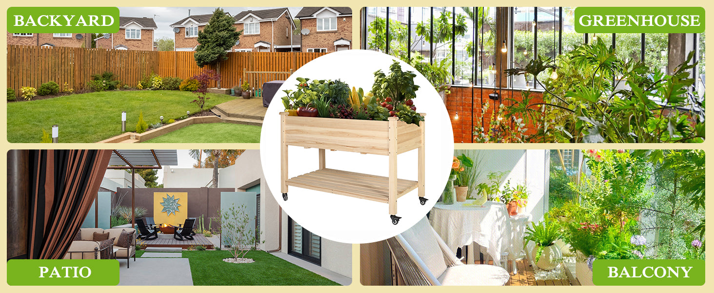 Cedar planter forbackyard, greenhouse, patio and balcony