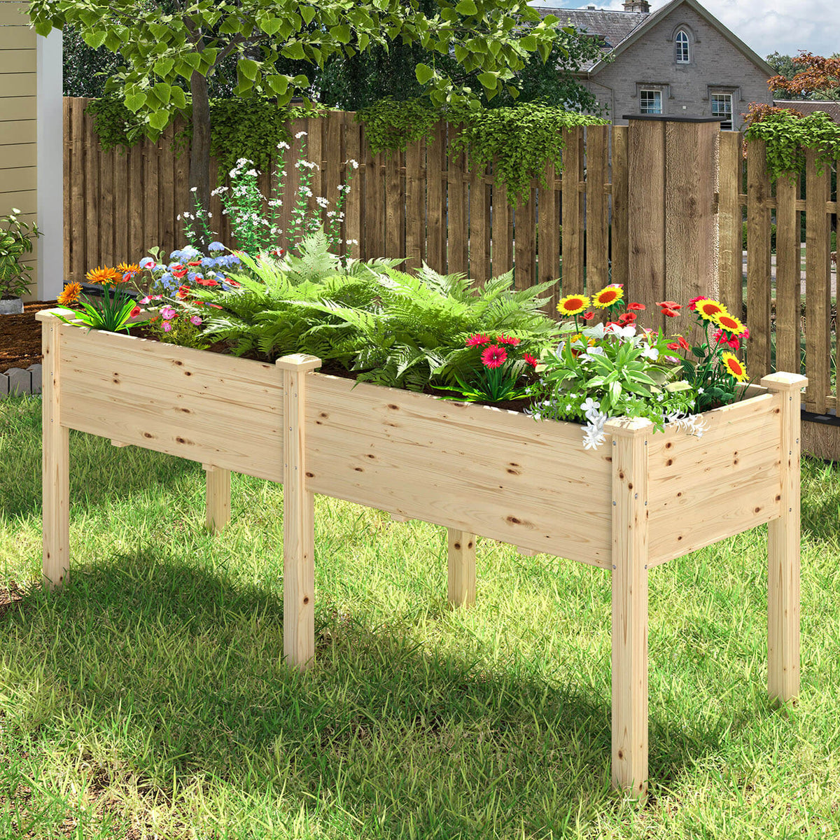 Long Wooden Planter Box