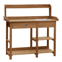 Burlywood garden work bench