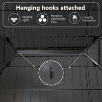 Metal roof gazebo with hanging hooks