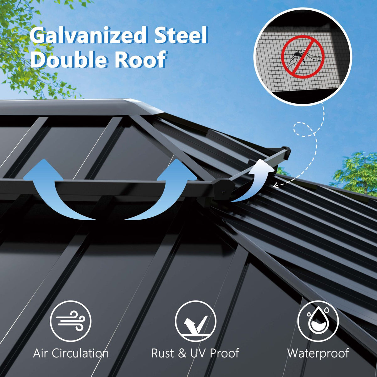 outdoor gazebo metal roof