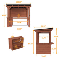 8.5'x6' patio wood bar