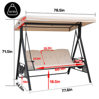 swing seat 77.6x71.5x44.6in