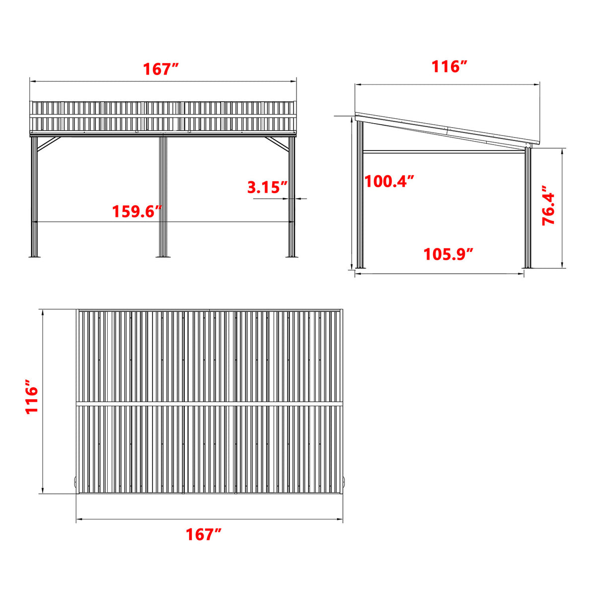 waterproof aluminum gazebo