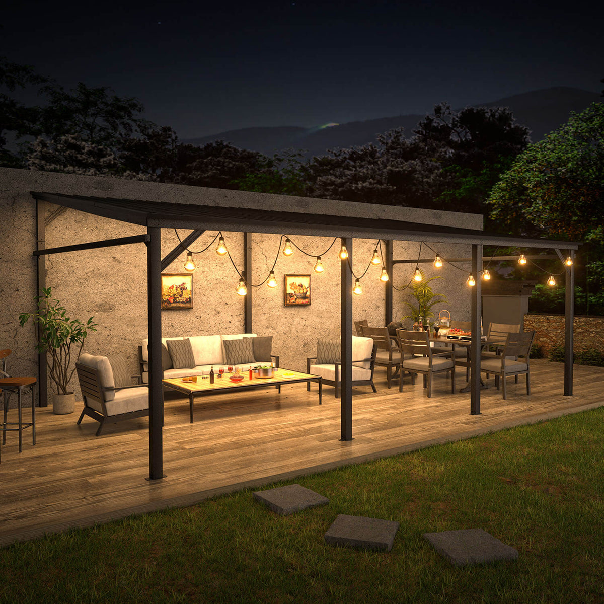 covered outdoor pergola