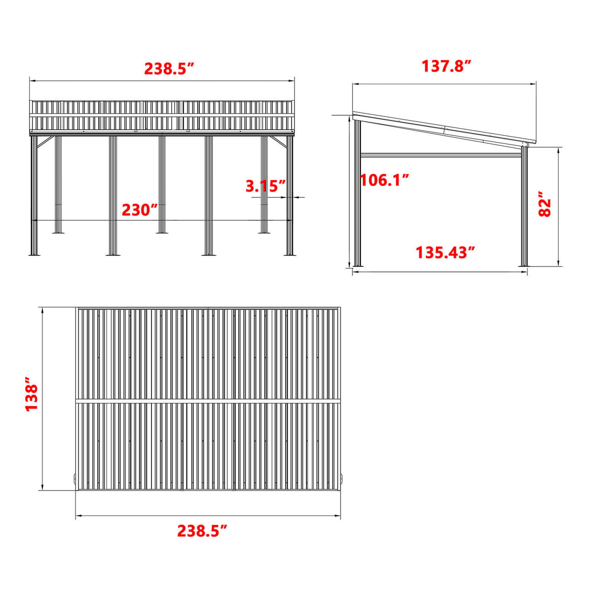 12x20 aluminum pergola