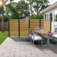 Wood privacy screen combination as outdoor screen
