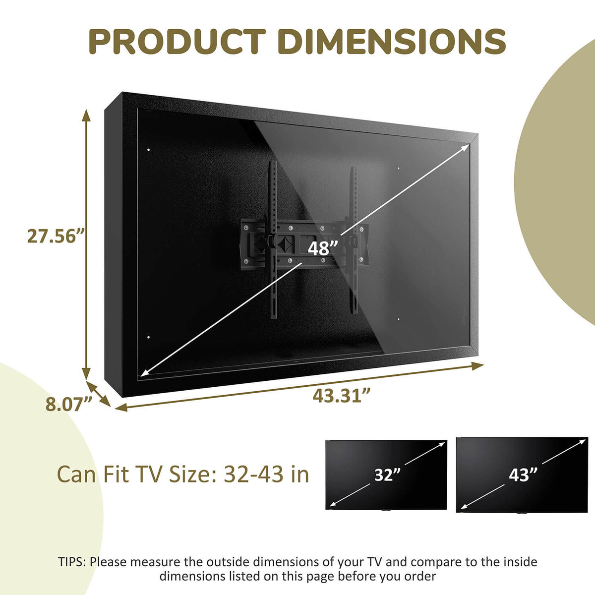 Shield for 32-43" outdoor TV