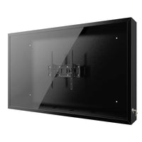 Black framed TV enclosure with mount