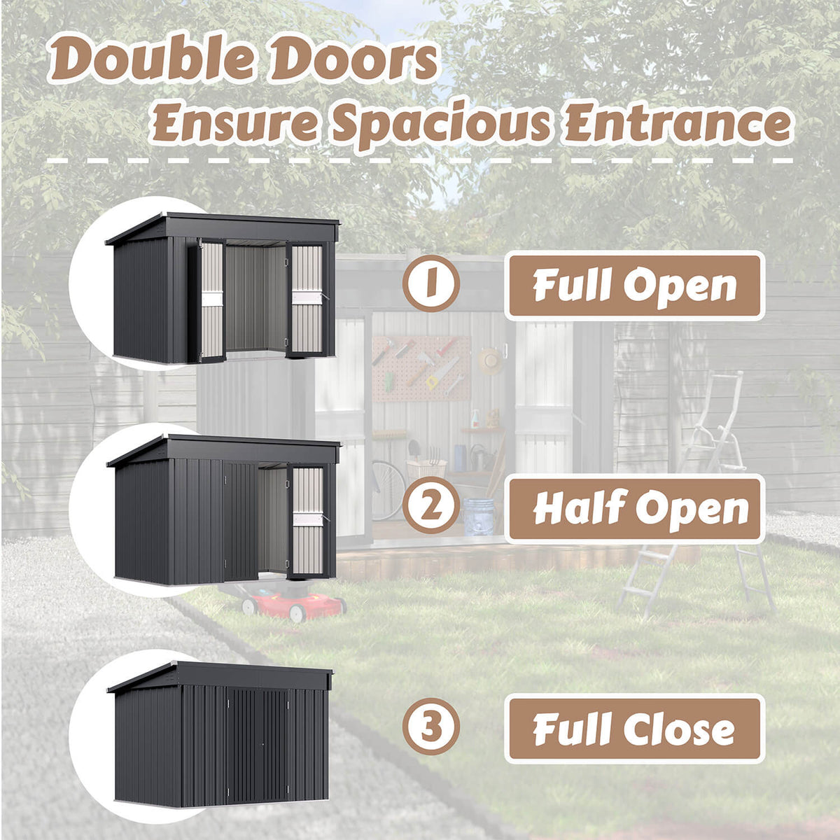Lockable Door Metal Shed