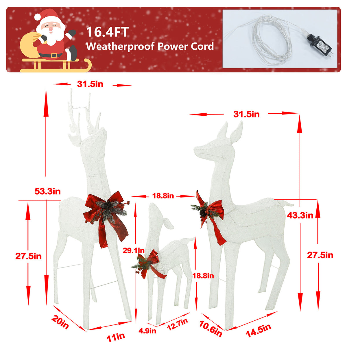 lighted Christmas deer decorations