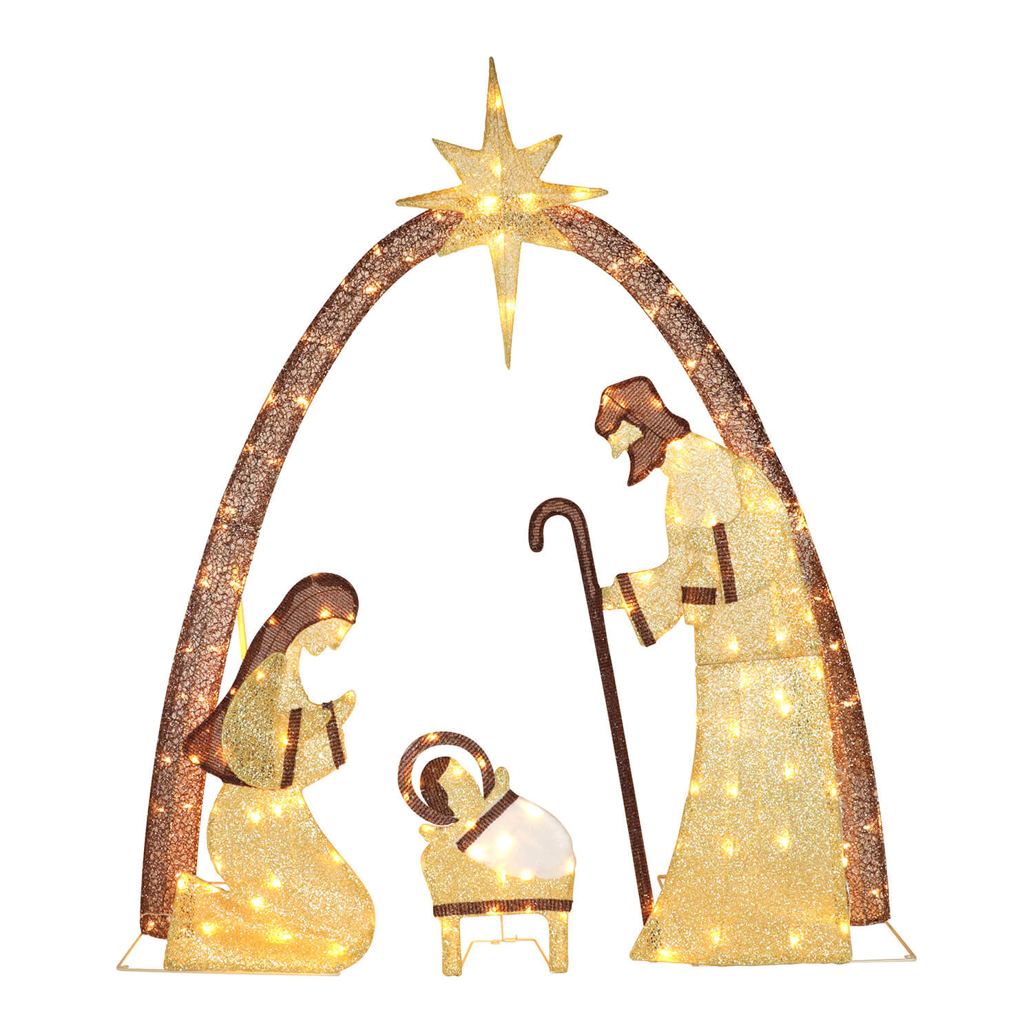 Lighted Nativity Scene, LED Lights Christmas Decoration Set, 5ft – Veikous