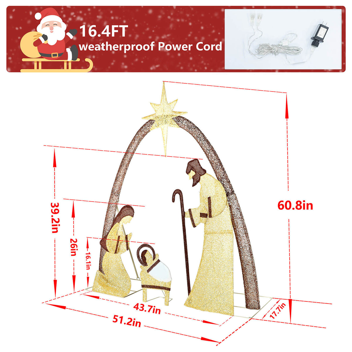 outdoor light up manger scene