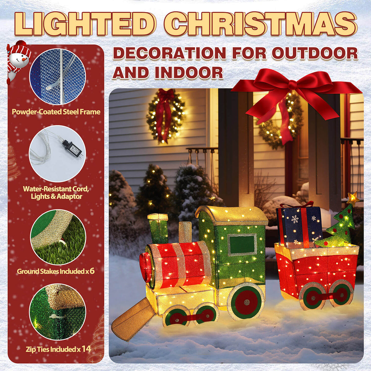outdoor Christmas train decor