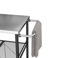 VEIKOUS Outdoor Grill Cart, Portable Grill Table with Double Shelve Storage