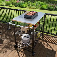 Portable Outdoor Grill Cart with Wheels