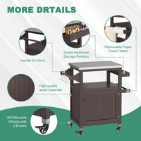 Veikous Outdoor Prep Table with Storage Cabinet