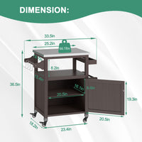 Veikous Outdoor Prep Table with Storage Cabinet