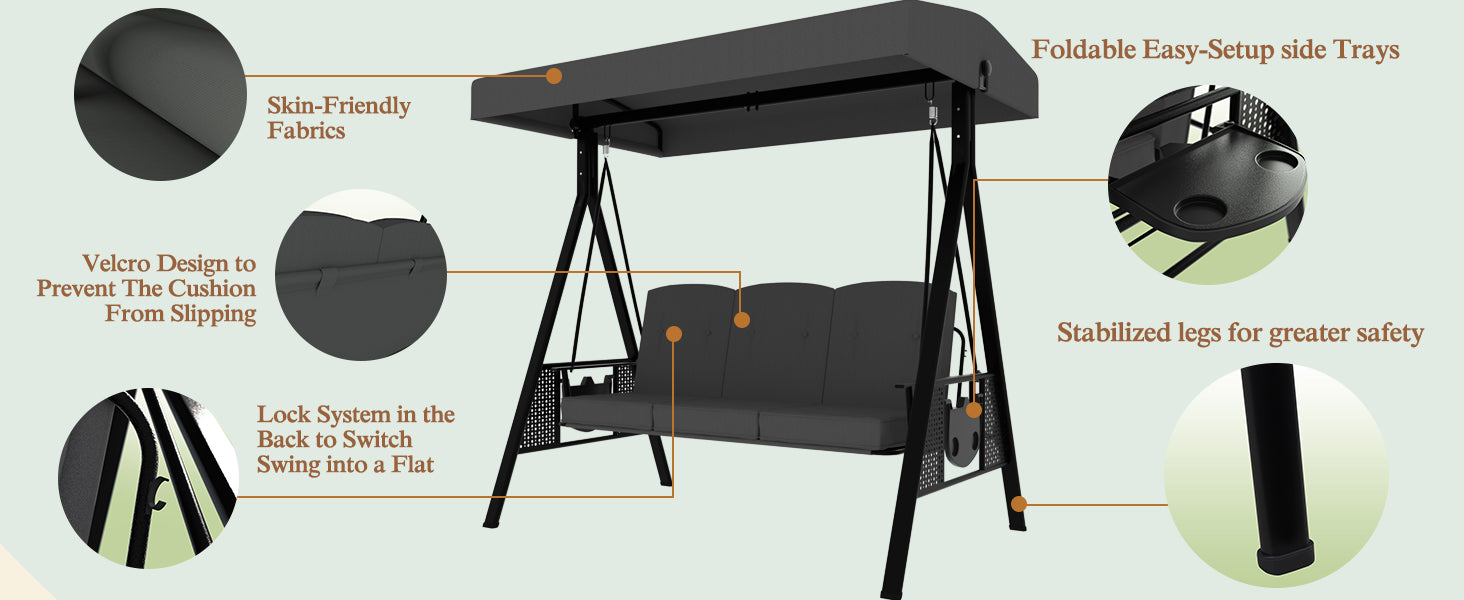 Multifunctional swing daybed