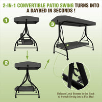 2 in 1 patio swing chair