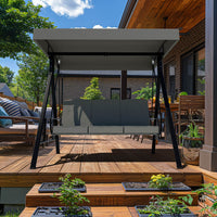 gray porch swing seat