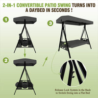 2-in-1 convertible patio swing