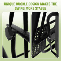 Outdoor swing frame adopts buckle structure