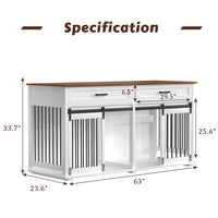 Large Wooden Dog Crate End Table