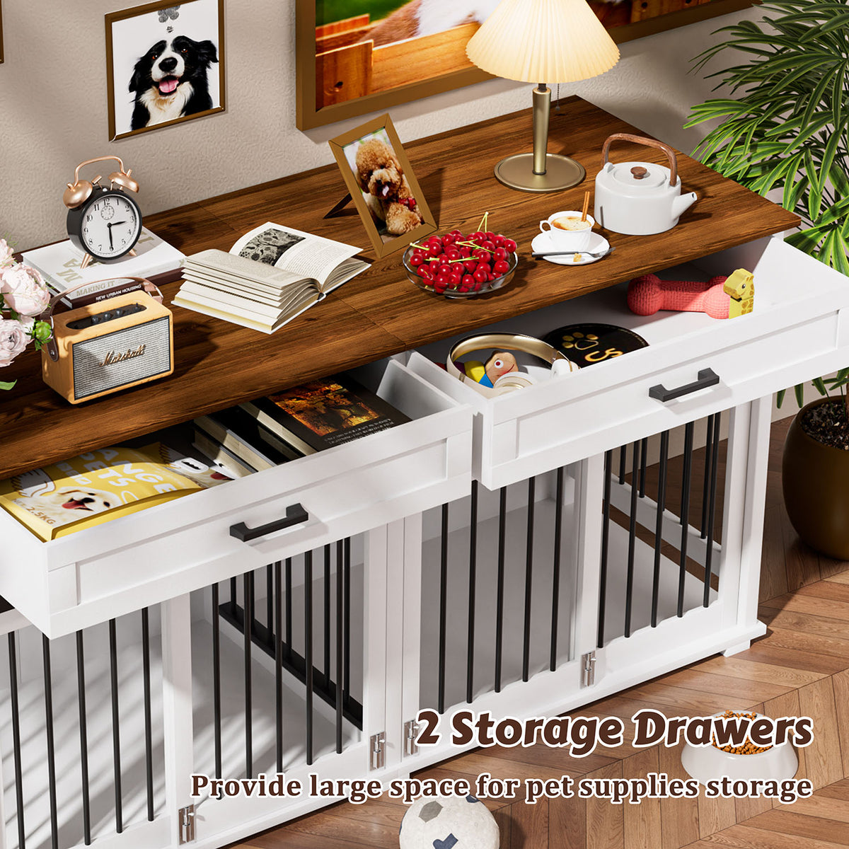 VEIKOUS large dog crate side table