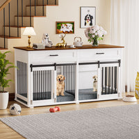 Large Dog Crate End Table for 2 Dogs