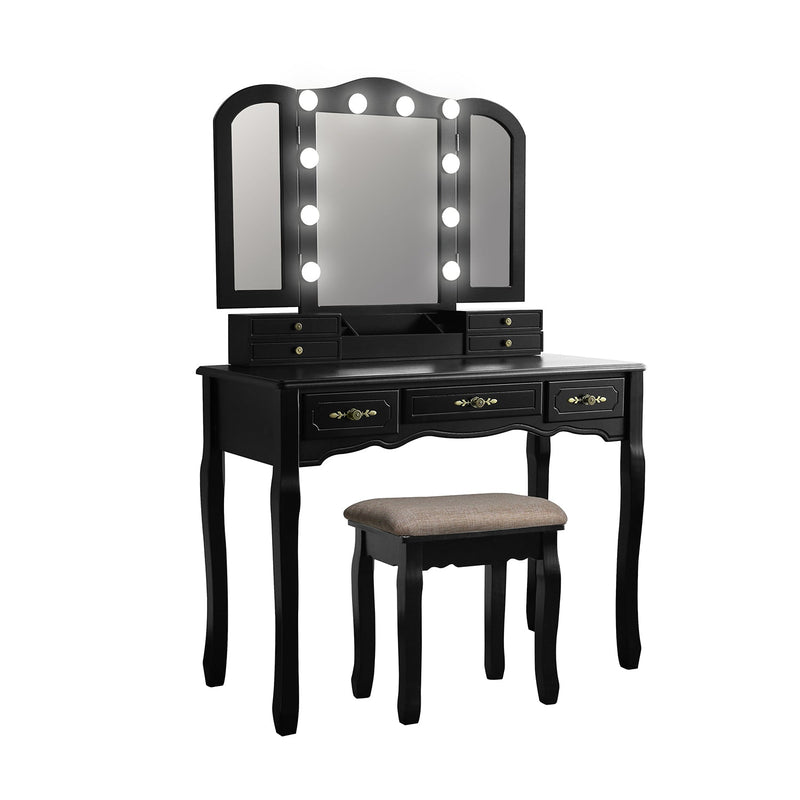 Makeup Vanity Desk with Mirror Light - Veikous