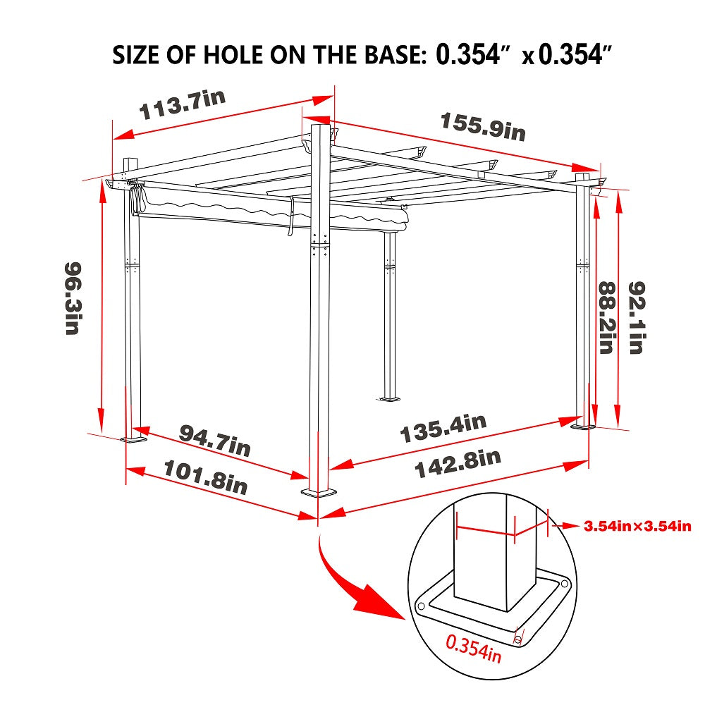 10 x 13 Pergola Coverage Area 130 sq.ft