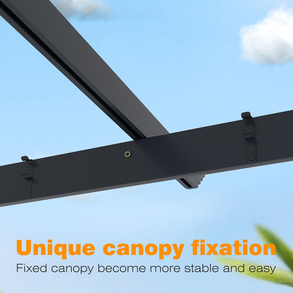 Easy to assemble metal pergola, Gray