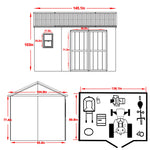 Veikous 12 ft x 9 ft Outdoor Wood Shed with Metal Roof, Lean-to Storage shed Garden Furniture Tools with Lockable Door and Vents for Garden