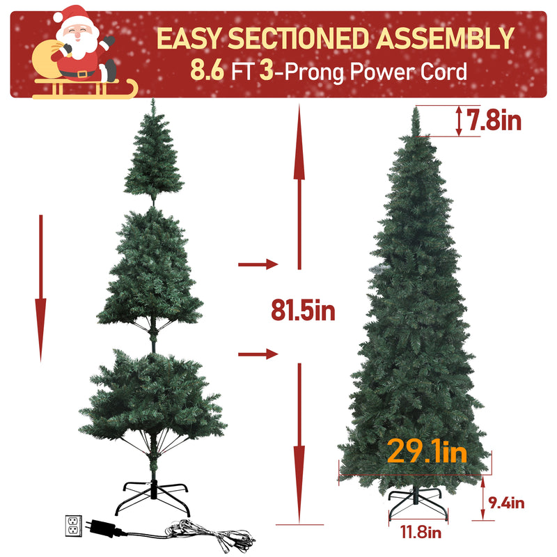 Slim Pencil Christmas Tree Pre-lit with Adjustable Lights