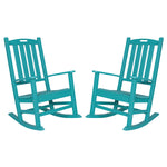 VEIKOUS Rocking Chairs for Outside, HDPE Outdoor Rocking Chairs Set of 2