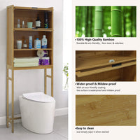 VEIKOUS Toilet Storage Cabinet for Bathroom, Bamboo Over Toilet Organizer