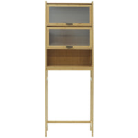 VEIKOUS Toilet Storage Cabinet for Bathroom, Bamboo Over Toilet Organizer