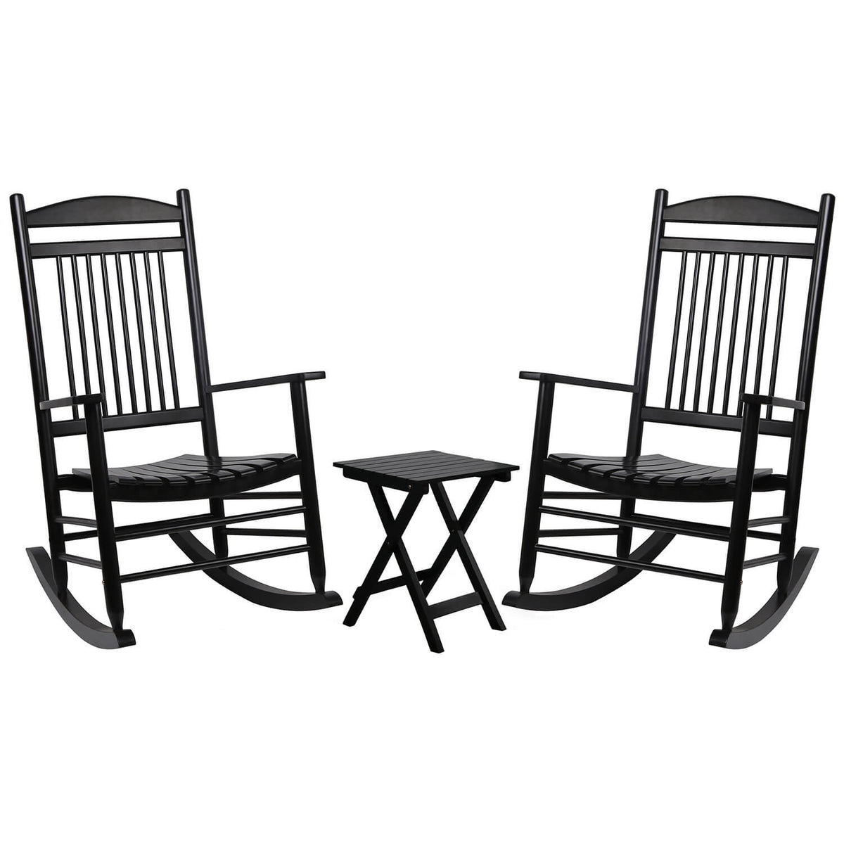 Outdoor Rocking Chair Set of 2, Black