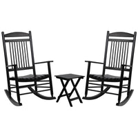 Outdoor Rocking Chair Set of 2, Black