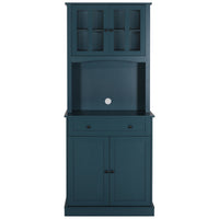 VEIKOUS 72" Kitchen Pantry Storage Cabinet Buffet Hutch with Microwave Stand and Drawer