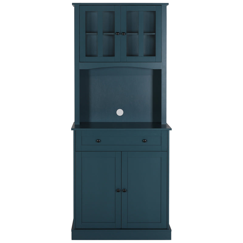 VEIKOUS 72'' Kitchen Pantry Storage Cabinet Buffet Hutch with Microwave Stand and Drawer