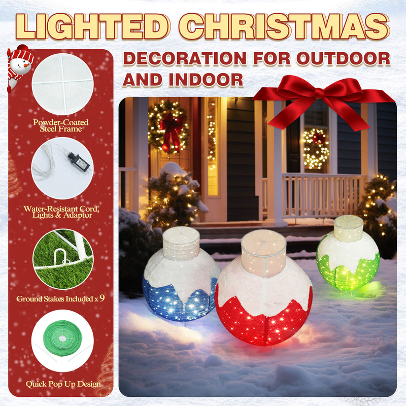 Veikous Lighted Outdoor Christmas Decoration for Yard, pop-up pre-Ligh