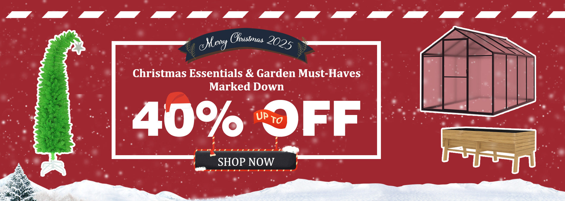 2025 Merry Christmas Sale Banner