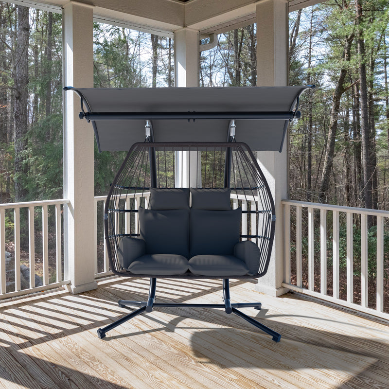 VEIKOUS 2 Person Hanging Egg Chair, Outdoor Swing Chair