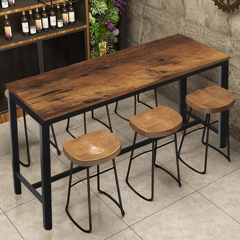 VEIKOUS Rectangular Bar Table 47“ High, Industrial Dining Table Tall Counter for Dining Room